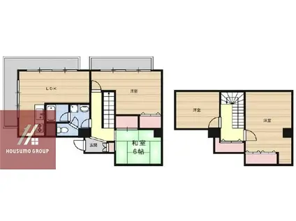 AURORA COURT北野(1LDK/5階)の間取り写真