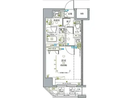 クレヴィスタ亀戸IV(1K/8階)の間取り写真