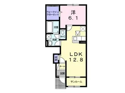 フェリスII(1LDK/1階)の間取り写真