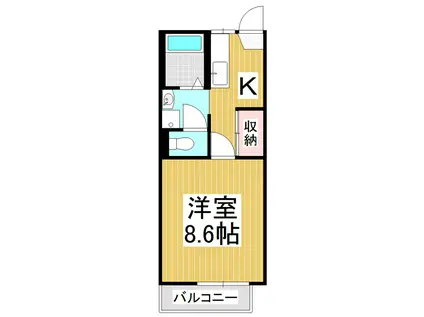 フレグランスグリーンC(1K/1階)の間取り写真