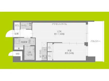 プレジオ城東(1LDK/3階)の間取り写真