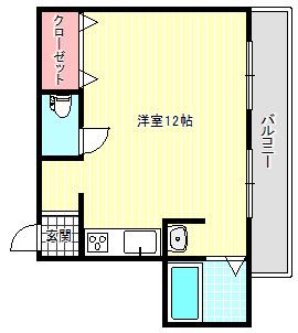 エスポワール白鷺(ワンルーム/5階)の間取り写真