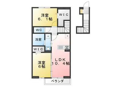 D-ROOM石神井台4丁目PJ A棟・B棟(2LDK/2階)の間取り写真