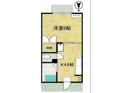 フライハイト柳井(ワンルーム/2階)の間取り写真