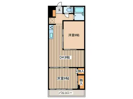 鈴与レジデンス(2DK/3階)の間取り写真