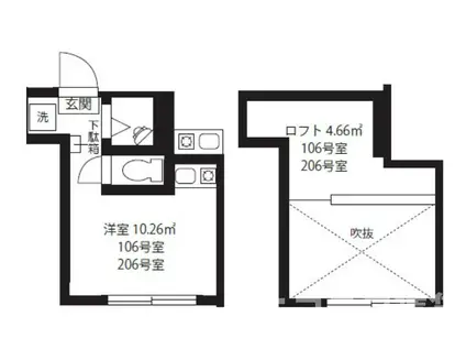 SPILYTUS北千住(ワンルーム/1階)の間取り写真