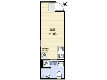 たすきCRASSO武蔵小山(ワンルーム/1階)の間取り写真