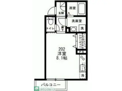 ET-S(ワンルーム/2階)の間取り写真