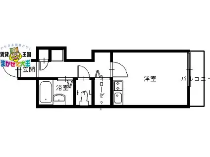 ライオンズマンション諏訪神社前(ワンルーム/9階)の間取り写真