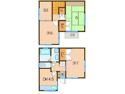 神明町2丁目(3SDK/1階)の間取り写真