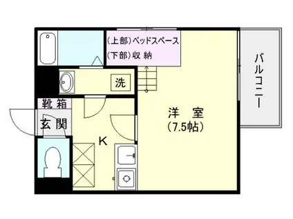 リーベンパレス中郡(1K/2階)の間取り写真