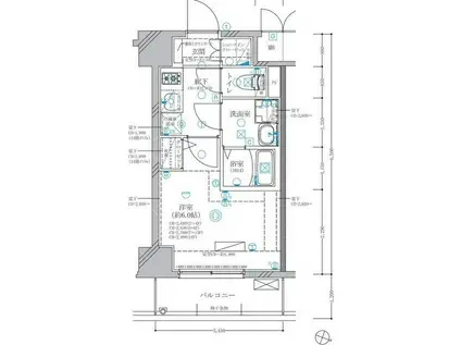 ディアレイシャス東別院IV(1K/14階)の間取り写真