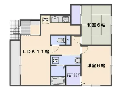 AMENITY.K.D.B棟(2LDK/1階)の間取り写真