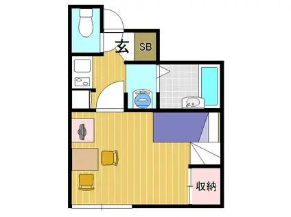 レオパレスサンタマリヤウィング(1K/2階)の間取り写真