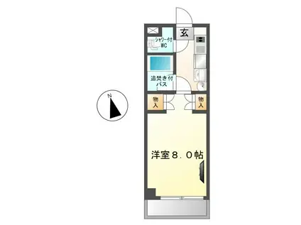 ラ・ヴィアンローズII(1K/4階)の間取り写真