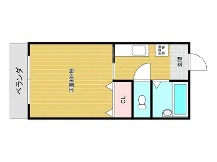 パティル公文名(ワンルーム/1階)の間取り写真