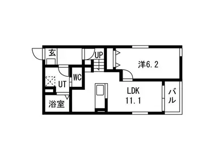 リヴェール元中野II(1LDK/2階)の間取り写真