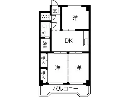 メゾン徳II(3DK/4階)の間取り写真