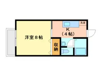 メゾンラファイエット(1K/1階)の間取り写真