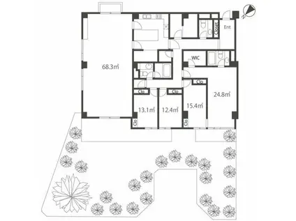 白金三光アンクレー(4LDK/2階)の間取り写真