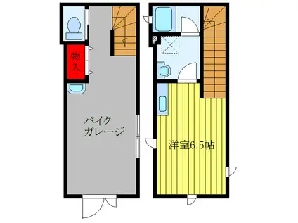 ガレージハウス ダイヤルハウス(ワンルーム/1階)の間取り写真