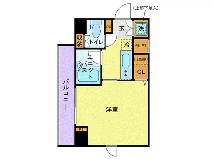 ルーブル目黒(1K/6階)の間取り写真