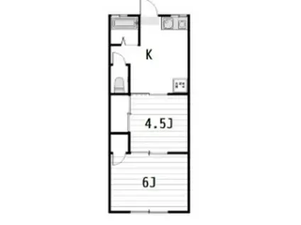 コーポミヤシタ(2K/1階)の間取り写真