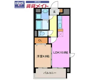Z.BLDG(1LDK/4階)の間取り写真