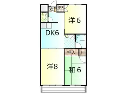 アビタシオン富士岡(3DK/3階)の間取り写真