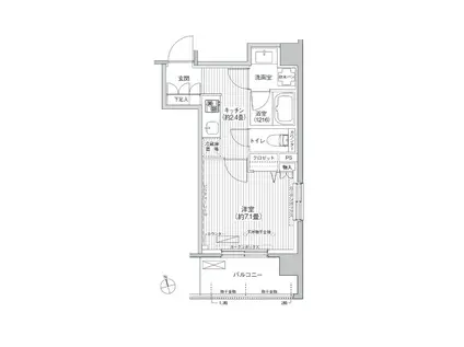 CIELLE自由が丘(1K/3階)の間取り写真