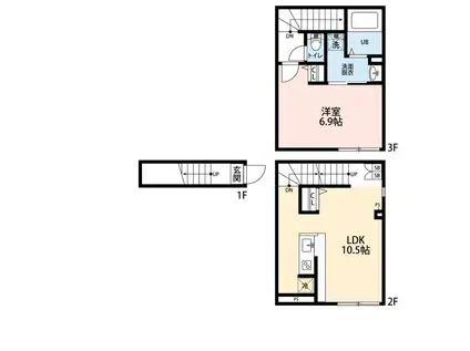 興野2丁目計画 C棟(1LDK/2階)の間取り写真