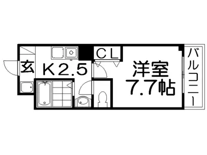 MPLAZA香里五番館(1K/2階)の間取り写真