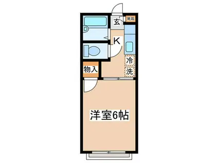 サンマリノ(1K/2階)の間取り写真