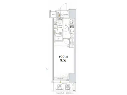 THE LOG日本橋/ザ ログ日本橋(1K/6階)の間取り写真