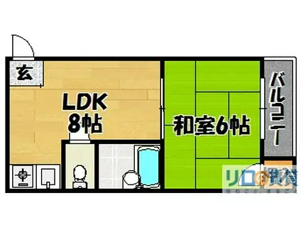 RIZEONE下新庄(1LDK/4階)の間取り写真