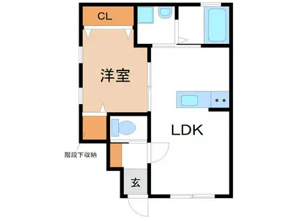 ラフィネ岡崎(1LDK/1階)の間取り写真