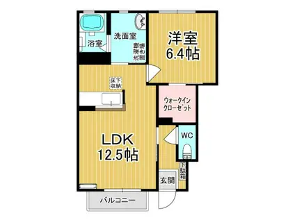 クラヴィエあずま(1LDK/1階)の間取り写真