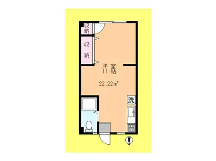 第一マンション(ワンルーム/1階)の間取り写真