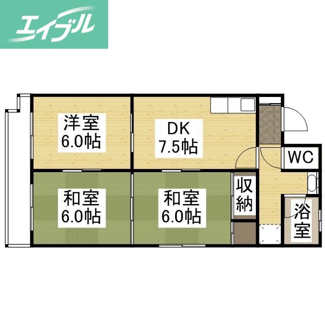 成広京町マンション(3DK/7階)の間取り写真