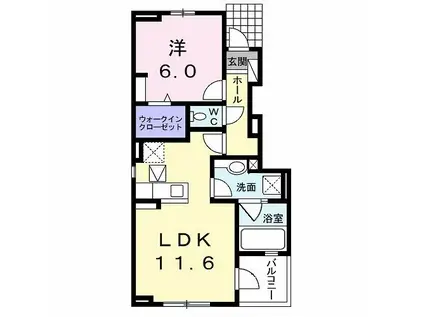 ショコラ・デ・カーサ(1LDK/1階)の間取り写真