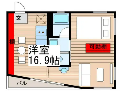 TRISTAR(ワンルーム/3階)の間取り写真