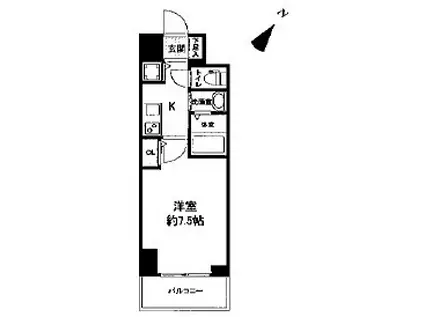 セレニテ神戸元町クレア(1K/13階)の間取り写真