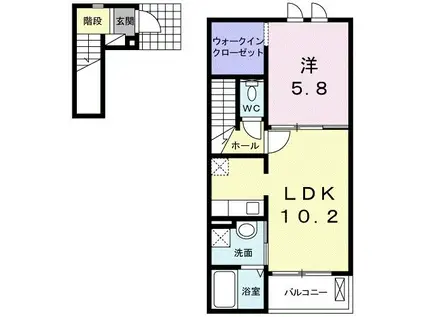 メゾン・サウザンド(1LDK/2階)の間取り写真