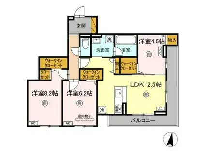 ベルニー太田(3LDK/3階)の間取り写真