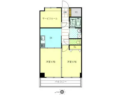 リバストーン神大寺Ⅶ(2SDK/3階)の間取り写真
