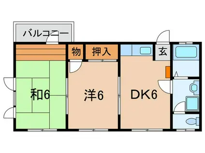 ハイツ近藤(2DK/2階)の間取り写真