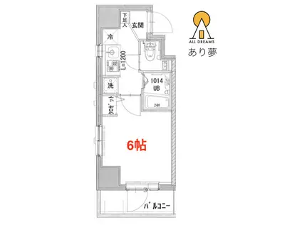 K YOKOHAMA(1K/6階)の間取り写真