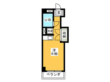 サンパークマンション(ワンルーム/2階)の間取り写真