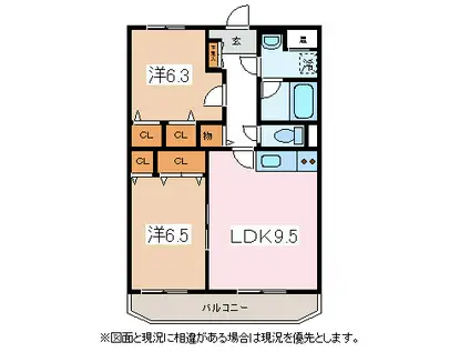 マンション・アクシス(2LDK/3階)の間取り写真