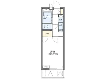 パレス中田(1K/2階)の間取り写真